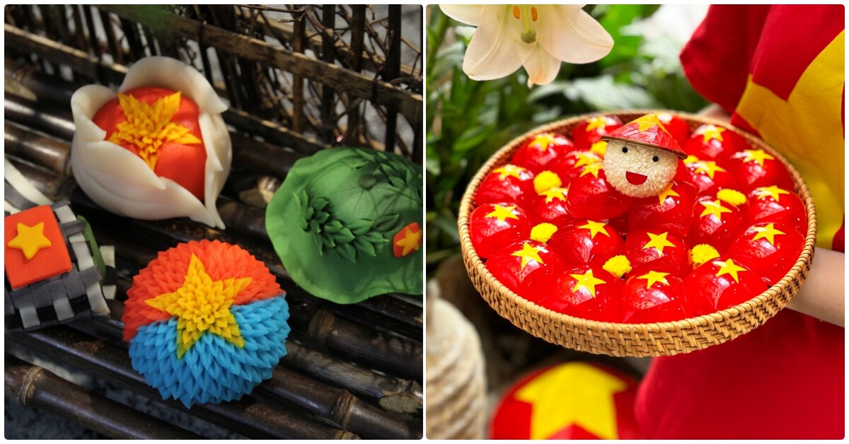 Chị em chia sẻ loạt bánh, các món ăn đẹp "hoa mắt", ngập tràn không khí yêu nước, mừng ngại đại lễ 30-4